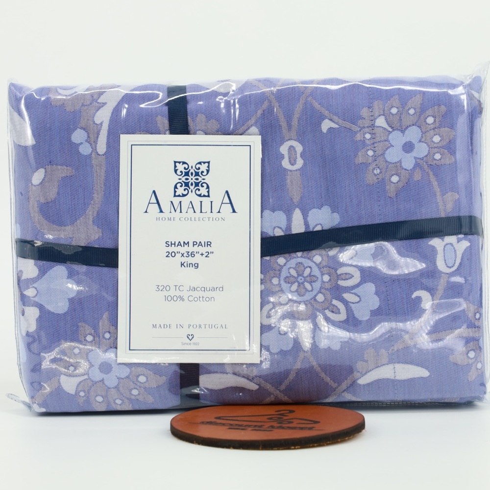 AMALIA HOME COLLECTION SHAM PAIR 20"×36"+2" King‎ Size 320 TC Jacquard